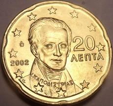 Gem Unc Greece 2002 20 Euro Cents~John Kapodistrias~Beautiful Design~Fre... - $5.28