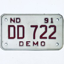 1991 United States North Dakota DEMO Special License Plate DD 722 - $18.80