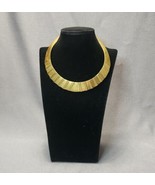 Vintage Brutalist Brass Torc Torque Choker Gold-tone Rigid Collar Bib Ne... - £21.12 GBP