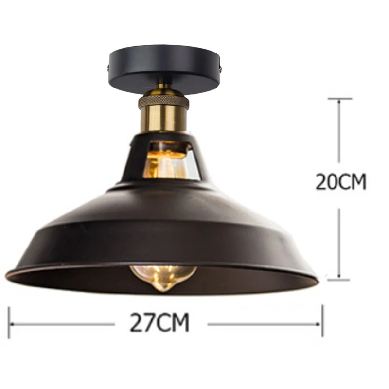 Black Semi Flush Mount Light Farmhouse Ceiling Light Fixture for Hallway, Porch, - £135.38 GBP