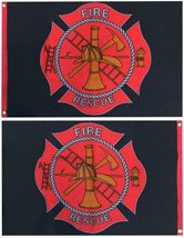 Fire Rescue Maltese Cross Black Premium Quality Heavy Duty Fade Resistant 2x3 2&#39; - £13.19 GBP
