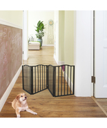 Wooden Freestanding Foldable Pet Gate for Dogs for The House Doorway Stairs - $95.00