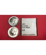 2021 D &amp; P Kennedy Half Dollars, 2 coins, UNCIRCULATED, from US mint rolls - €3,70 EUR