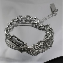Titanium Steel Layered Black Crystal Charm Bracelet for Men Women - €10,49 EUR