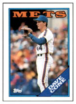 1988 Topps Dave Cone   New York Mets Baseball Card GMMGD - £0.74 GBP