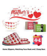 Mother&#39;s Day Pack Home Slippers Mask and Rich Mineral Rose and Thyme Soa... - £20.19 GBP