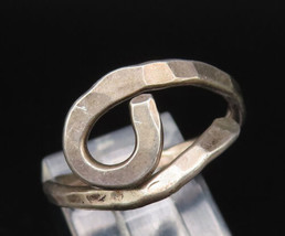 925 Silver - Vintage Hammered Spiral Swirl Adjustable Wrap Ring Sz 8 - R... - $617.84 MXN