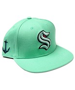 Seattle Kraken NHL &#39;47 Sure Shot Captain Ice Blue Flat Hat Cap Men&#39;s Sna... - $22.09