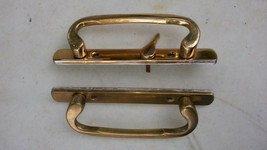 7VV91 SOLID BRASS DOOR HANDLE (INNER AND OUTER PARTS, NO MIDDLE, SCREWS ... - £14.50 GBP