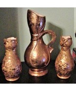 Vintage Weeping SAVOY 22K Gold Pair Vases &amp; Pitcher Set U.S.A. RTF - £155.87 GBP