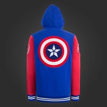 Marvel New Captain America Shield Zipper Licensed Hoodie - £20.03 GBP