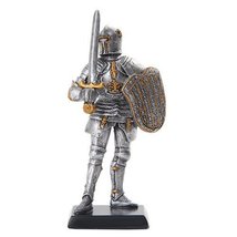 PTC 5 Inch Armored Medieval Knight with Shield and Sword Statue Figurine - $14.68