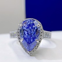 Trend 100% 925 Sterling Silver 8*13MM Tanzanite Gemstone Rings for Women Charms  - £54.27 GBP
