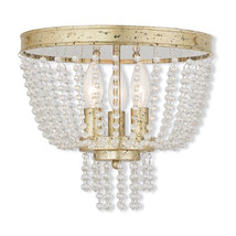 Livex Valentina 3 Light Flush Mount In Hand Applied Winter Gold - $10,828.63 MXN