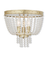Livex Valentina 3 Light Flush Mount In Hand Applied Winter Gold - $585.71