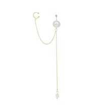 Korean Oversize Imitation Pearl Long Tassel Earrings for Women Gold Color Alloy  - £6.53 GBP