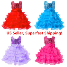 Sequined Flower Girls Tutu Ball Gown Sleeveless Dress  2-14 - $19.99