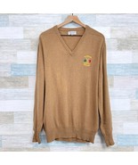 St Andrews Golf Company Scotland Vintage V Neck Sweater Tan England Mens... - £55.37 GBP