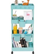 The Ayvanber 4 Tier Slim Rolling Utility Kitchen Cart Bathroom Organizer... - $37.95