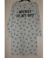 NEW WOMANS H&amp;M / Disney &quot;MICKEY IS MY BFF&quot; HEATHER GRAY KNIT NIGHTGOWN  ... - €21,88 EUR