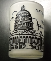 Hazel Atlas Shot Glass National Capitol at Washington DC Frosted Glass Black - £6.21 GBP