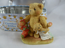 Cherished Teddies 3.5&quot; JACOB 1992 Wishing For Love in 4.5&quot; X 7.5&quot; Tin - £14.27 GBP