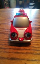 Toy Schylling Fire Dept Light Up Car Wind Up Tounge Out Eyes Move - £7.83 GBP