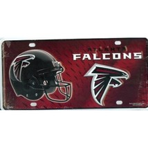 atlanta falcons nfl football team logo with helmet metal license plate usa made - £23.59 GBP