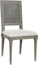 Side Chair Bungalow 5 Annette Natural Linen Gray Cerused Oak Frame Seat Cushion - £854.51 GBP