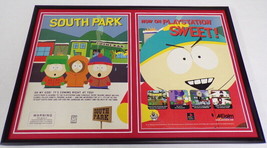 South Park 1999 PS1 Playstation Framed 12x18 ORIGINAL Advertising Display  - £54.37 GBP