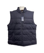 Stafford Vest Mens XXL Quilted Blue Pin Stripe Full Zip Outdoor Preppy C... - $48.24 CAD