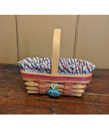 VTG 1998 Longaberger Heart Of Hearts Sweatheart Basket w/ Heart Charm, L... - $17.41