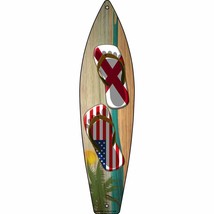Alabama Flag and US Flag Flip Flop Novelty Mini Metal Surfboard MSB-239 - £13.29 GBP
