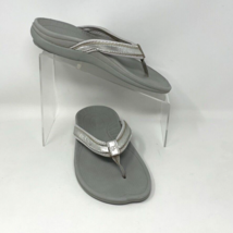 Gdefy Gravity Defyer Womens Sliver Leather Gray Slipon Comfort Arch Sand... - $20.74