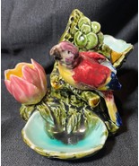 Antique Cigarette Smoking Set Majolica Bird Parrot Figural Match Holder ... - $294.79 CAD