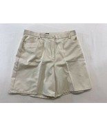 Haggar Women&#39;s Flat Front Chino Shorts Size 14 Beige Polyester High Rise - $7.92