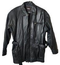 Wilsons Men M Thinsulate Thermal Black Winter Snow Cold Zip Leather Jacket - $118.01