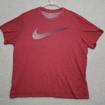 Nike Mens T Shirt Size XL Red Dri Fit Short Sleeve Casual Center Swoosh - £9.48 GBP