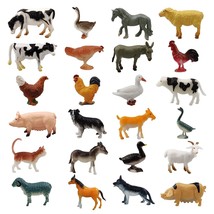 24 Pcs Mini Farm Animal Figurines Realistic Farm Animal Figures Playset Plastic  - £18.87 GBP