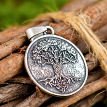 Silver Celtic Family Tree of Life Pendant Necklace Stainless Steel Jewelry - £12.65 GBP
