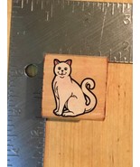 Friendly Persian Shorthair Cat Woodblock Rubber Stamp - Crafting Crafts - £2.98 GBP