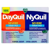 Vicks DayQuil &amp; Nyquil Severe Cold, Flu &amp; Congestion Medicine, 24 Count - £16.78 GBP