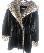Monterey Fashion Cheetah/Leopard Print Faux Fur Coat Hooded Womens Size ... - $88.11