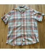 Weatherproof Short Sleeve Button Up Men&#39;s Cotton Linen Blend Plaid Size ... - $276.49 MXN