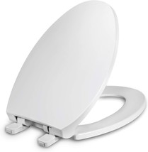 Toilet Seat Elongated with Cover Soft Close, Easy to Install, Plastic, White, - £56.31 GBP