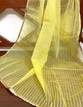  Sequins Embroidery Yellow Indian Viscose Organza Dupatta, Stole, Abaya - DP1012 - £9.43 GBP