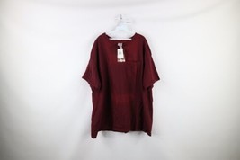 NOS Vtg 90s Carhartt Mens 2XL Spell Out Short Sleeve T-Shirt Burgundy Cotton USA - $44.50