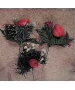 9 Christmas tree floral pick, Christmas tree pick, flocked birds tree de... - €34,50 EUR