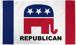 Republican Flag 3x5 USA Political Party Flag Trump 2024 Republican Elephant Flag - £12.57 GBP