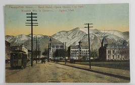 Ogden Utah Twenty Fifth St Reed Hotel Opera House City Hall c1907 Postcard S15 - £5.55 GBP